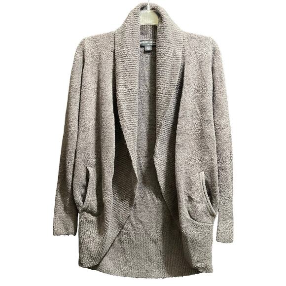 Barefoot Dreams CozeChic Light Dark Gray XS/S Open Cardigan - Picture 1 of 6